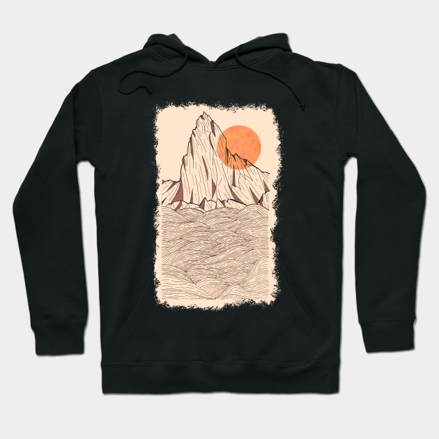 Orange sun cliffs Hoodie by Swadeillustrations